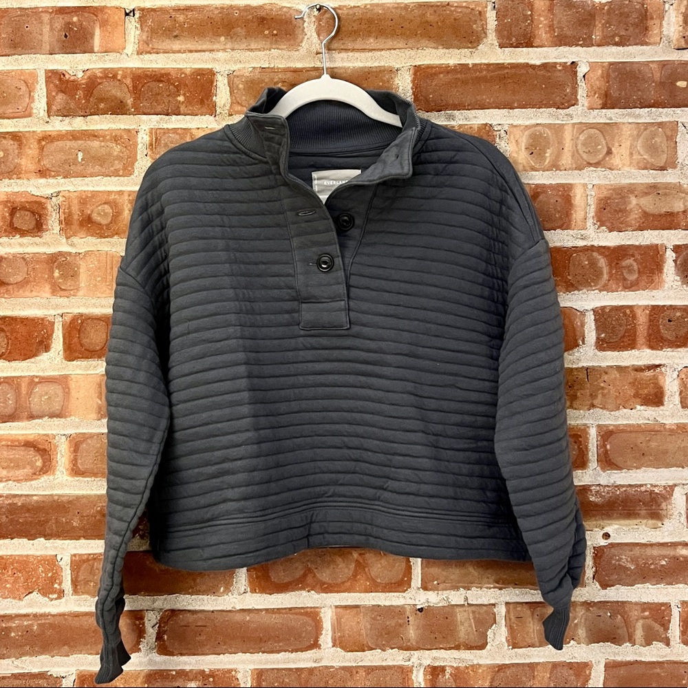 Everlane Organic Cotton Quilted Mockneck Sweatshirt